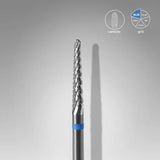 Carbide Nail Drill Bit, “Cone” (blue + 2.3mm head/14mm working part) - thePINKchair.ca - efile bit - Staleks