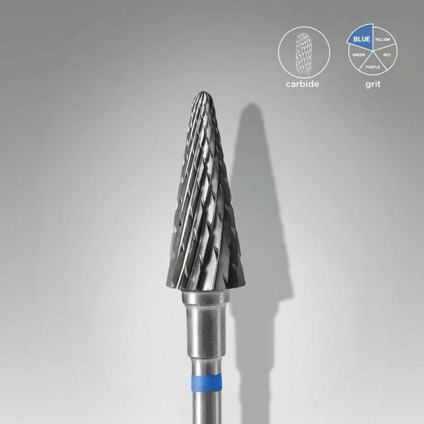 Carbide Nail Drill Bit, “Cone” (blue + 6mm head/14mm working part) - thePINKchair.ca - efile bit - Staleks