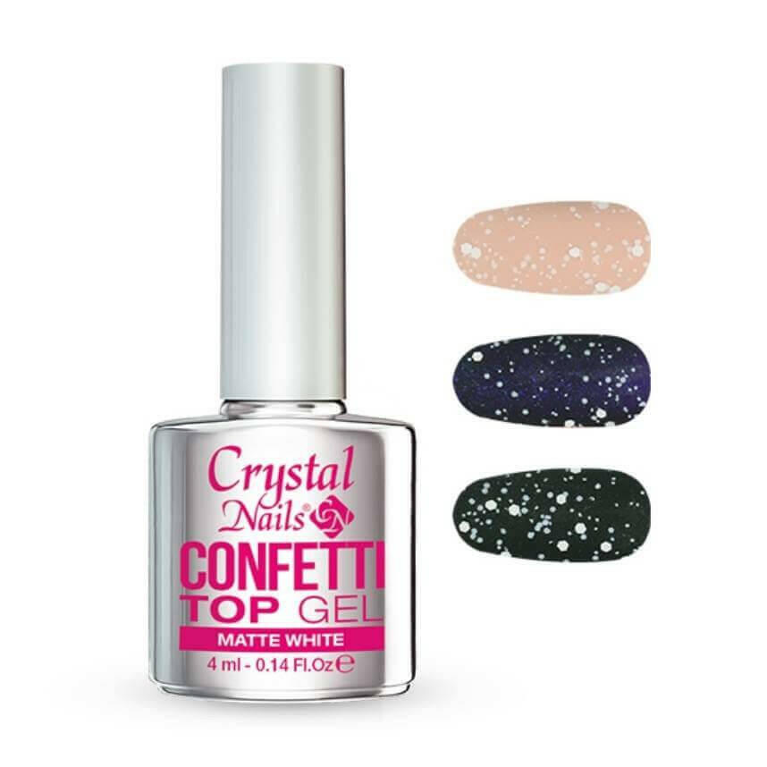 Confetti Top Gel (MATTE WHITE/4ml) by Crystal Nails - thePINKchair.ca - Top Gel - Crystal Nails/Elite Cosmetix USA