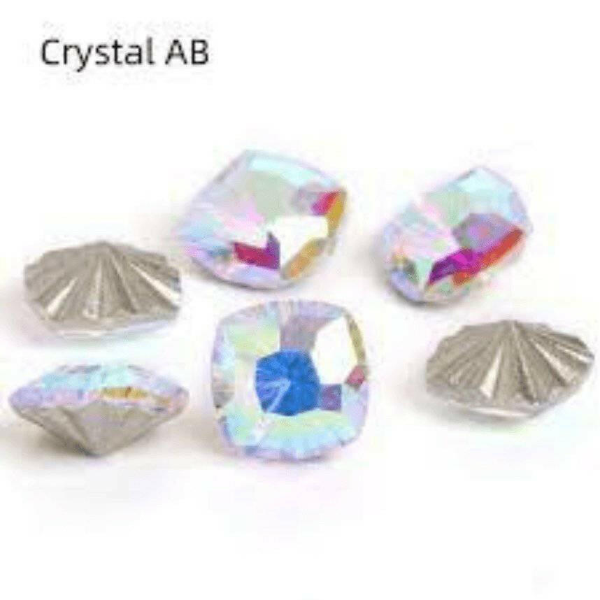 Crystal AB, Cushion (8x8mm/6pcs) by thePINKchair - thePINKchair.ca - Rhinestone - thePINKchair nail studio