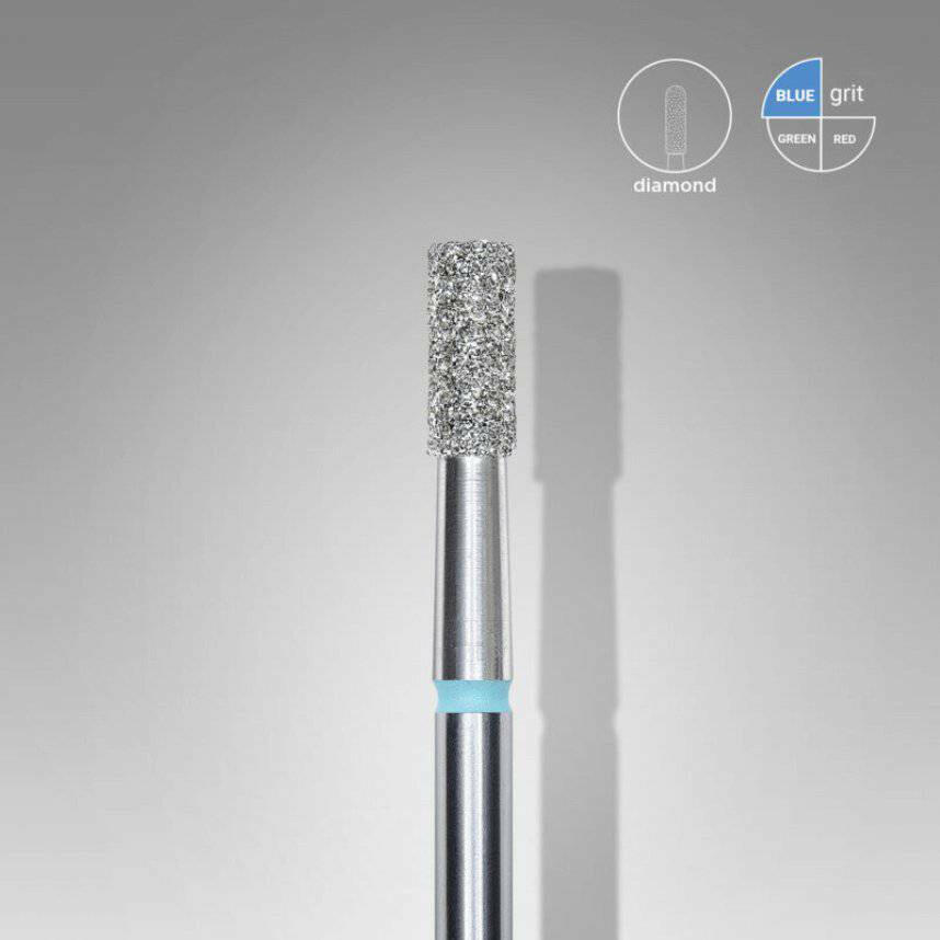 Diamond Nail Drill Bit, “Cylinder” (blue + 2.5mm head/6mm working part) - thePINKchair.ca - efile bit - Staleks