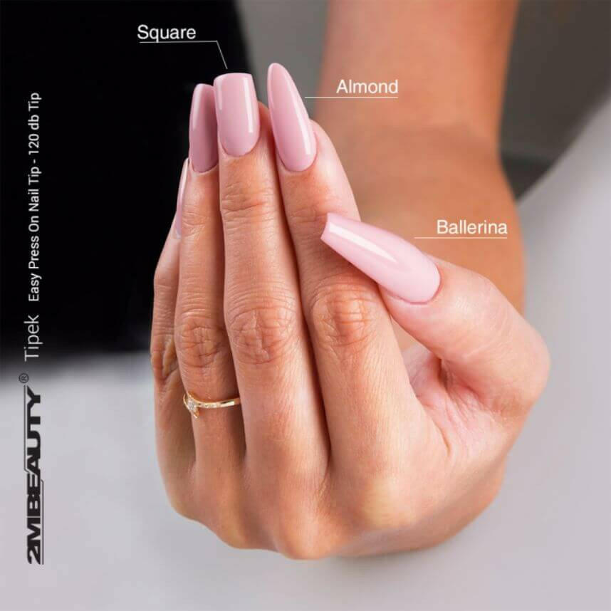 Easy Press On Nail Tip Almond (120PCS) by 2MBEAUTY - thePINKchair.ca - Tips - 2Mbeauty