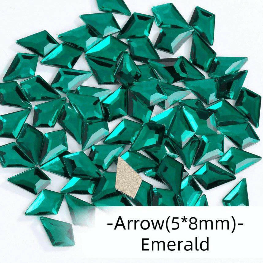 Emerald, Arrow (5x8mm/12pcs) by thePINKchair - thePINKchair.ca - Rhinestone - thePINKchair nail studio