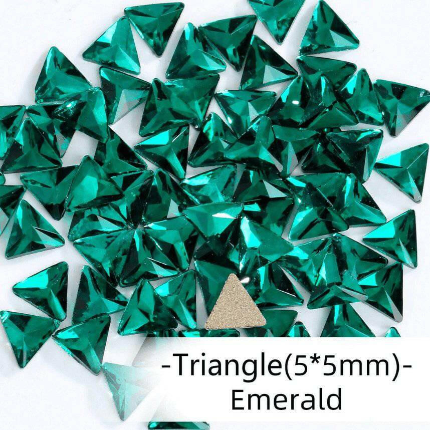 Emerald, Triangle (5x5mm/12pcs) by thePINKchair - thePINKchair.ca - Rhinestone - thePINKchair nail studio