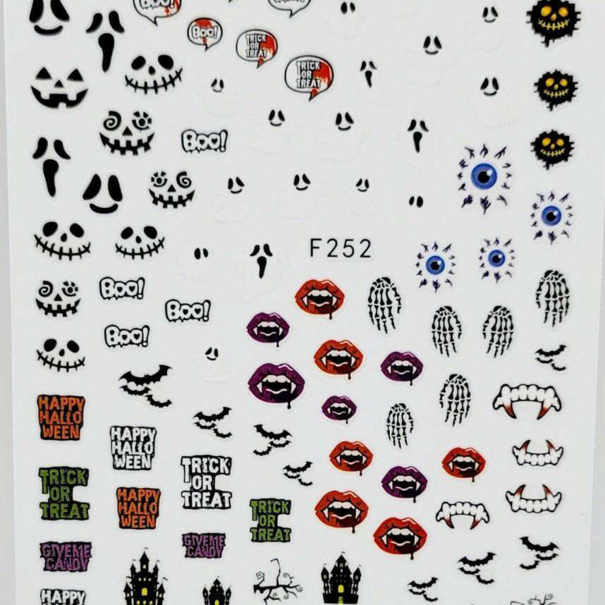 F252, Halloween Decal/Sticker by thePINKchair - thePINKchair.ca - Nail Art - thePINKchair nail studio