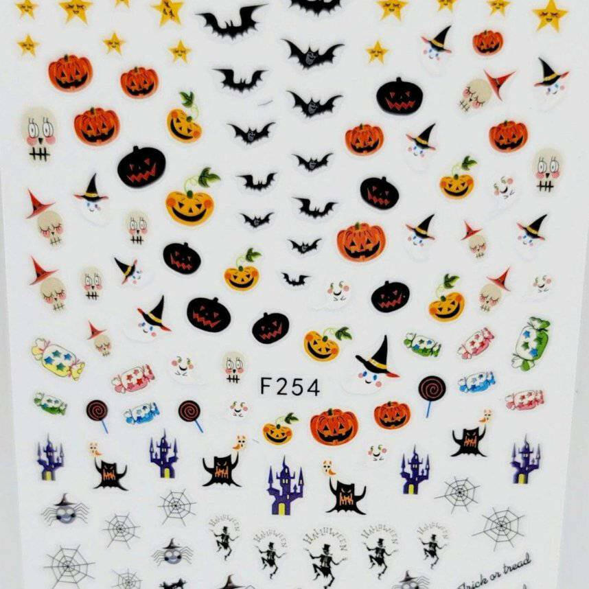F254, Halloween Decal/Sticker by thePINKchair - thePINKchair.ca - Nail Art - thePINKchair nail studio
