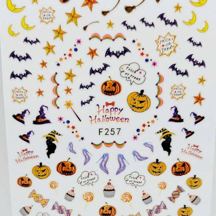 F257, Halloween Decal/Sticker by thePINKchair - thePINKchair.ca - Nail Art - thePINKchair nail studio