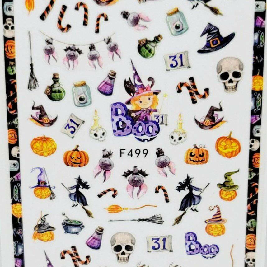 F499, BOO! Halloween Decal/Sticker by thePINKchair - thePINKchair.ca - Nail Art - thePINKchair nail studio