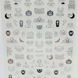 F601, Silver Halloween Decal/Sticker by thePINKchair - thePINKchair.ca - Nail Art - thePINKchair nail studio