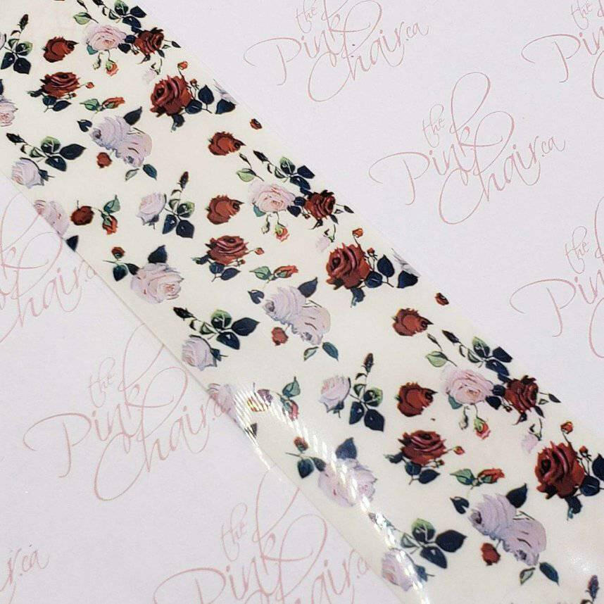 Floral Transfer Foil #3 by thePINKchair - thePINKchair.ca - Nail Art - thePINKchair nail studio