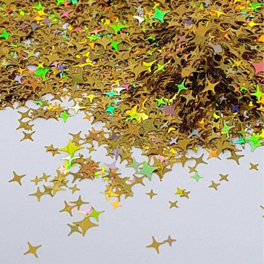 Gold Holo Stars, Glitter (99) - thePINKchair.ca - Glitter - thePINKchair nail studio