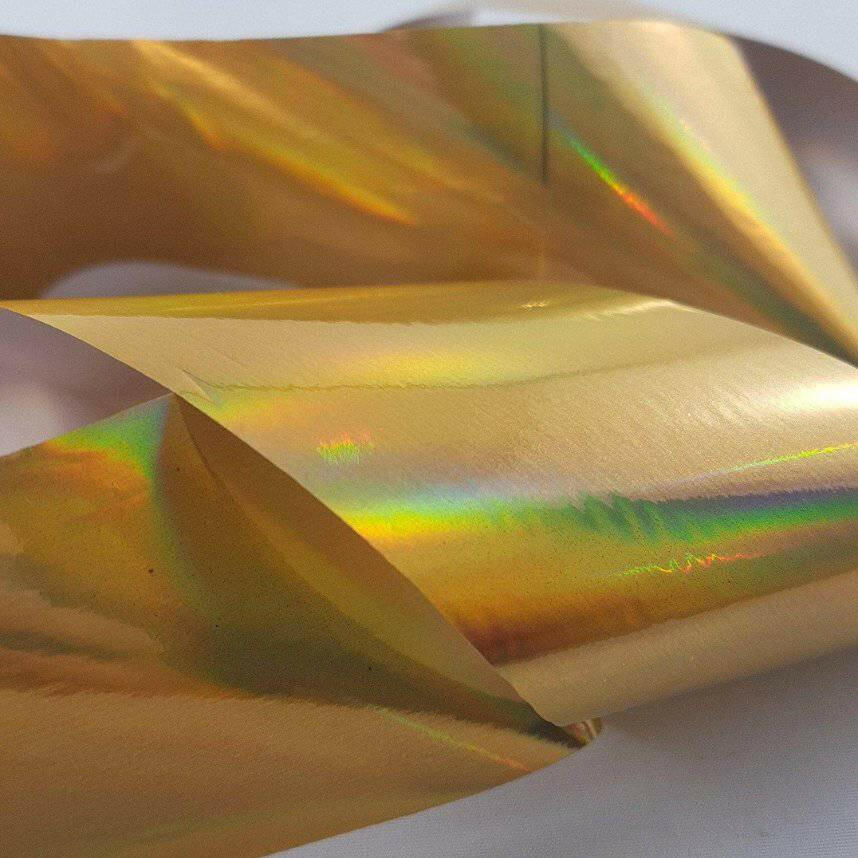 Gold Holographic Transfer Foil by thePINKchair - thePINKchair.ca - Nail Art - thePINKchair nail studio