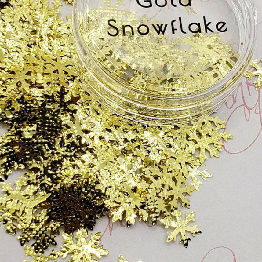 Gold textured Snowflakes, Glitter (129) - thePINKchair.ca - Glitter - thePINKchair nail studio