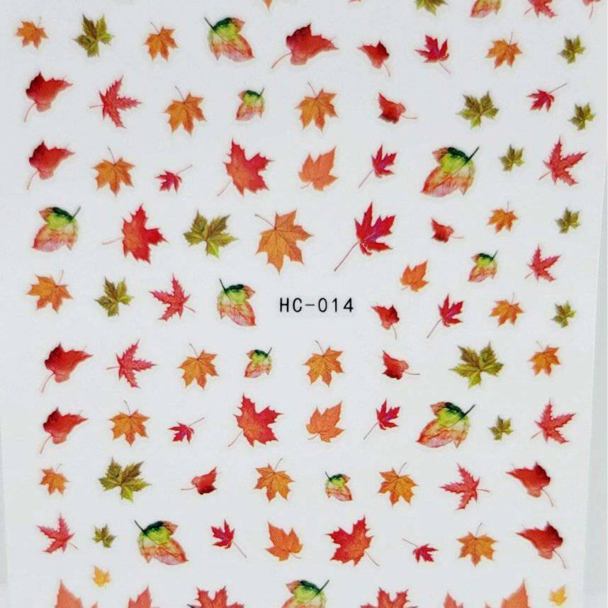 HC014 Fall Leaves Decal/Sticker by thePINKchair - thePINKchair.ca - Nail Art - thePINKchair nail studio