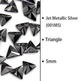Jet Metallic, Triangle (5mm/6pcs)by thePINKchair - thePINKchair.ca - Rhinestone - thePINKchair nail studio