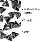 Jet Metallic, Triangle (6mm/6pcs) by thePINKchair - thePINKchair.ca - Rhinestone - thePINKchair nail studio
