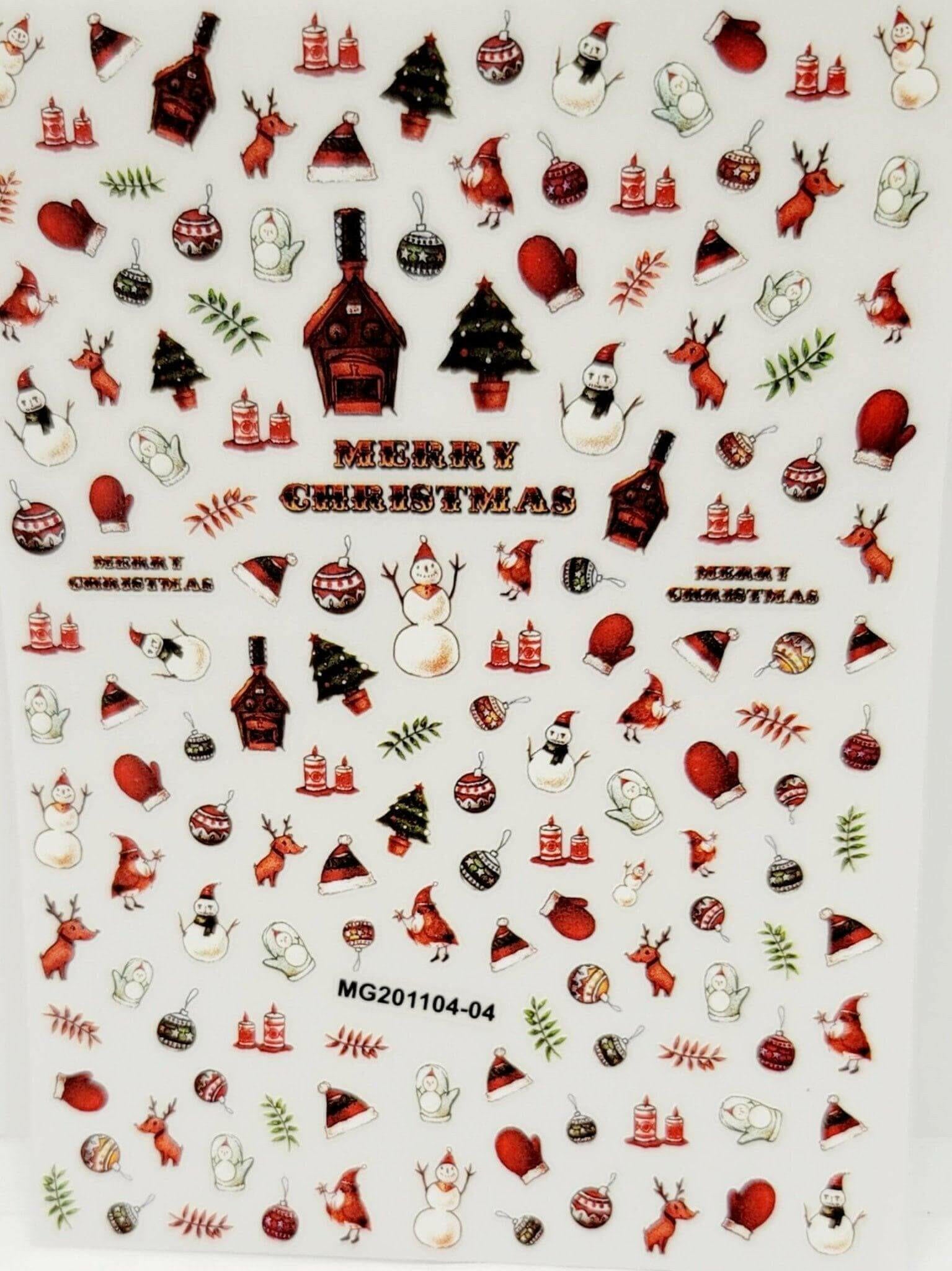 Merry Christmas Decal - thePINKchair.ca - Nail Art - thePINKchair nail studio