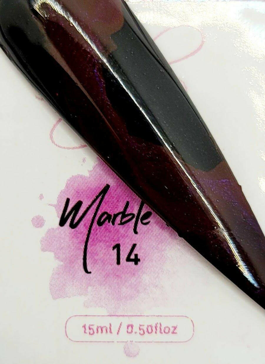 Metallic Marble Ink #14 by thePINKchair - thePINKchair.ca - Nail Art - thePINKchair nail studio