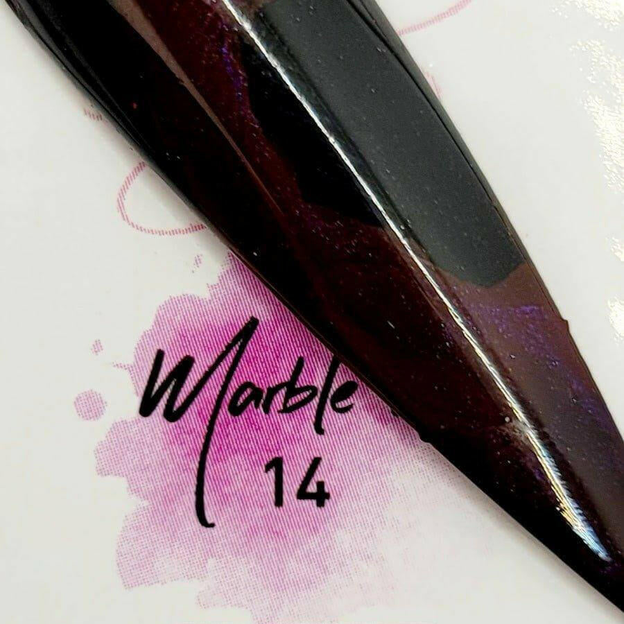 Metallic Marble Ink #14 by thePINKchair - thePINKchair.ca - Nail Art - thePINKchair nail studio