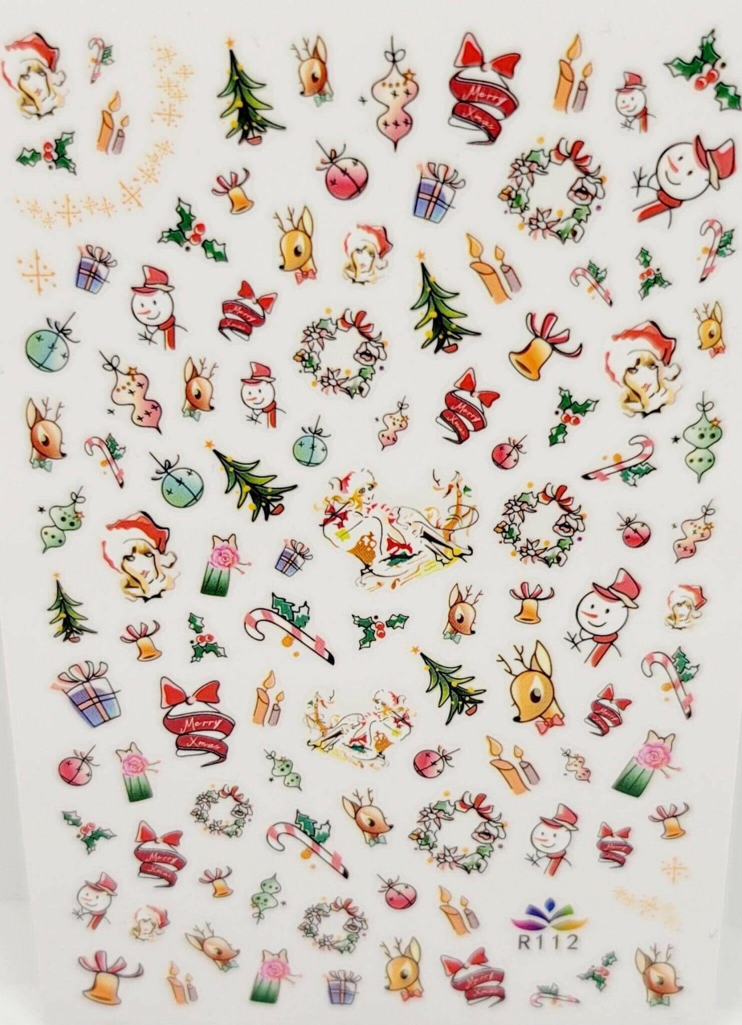 R112 Christmas Decal/Sticker - thePINKchair.ca - Nail Art Kits & Accessories - thePINKchair nail studio