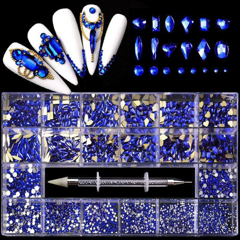 Rock On! Crystal Collection (Sapphire Blue) by thePINKchair - thePINKchair.ca - Nail Art - thePINKchair nail studio