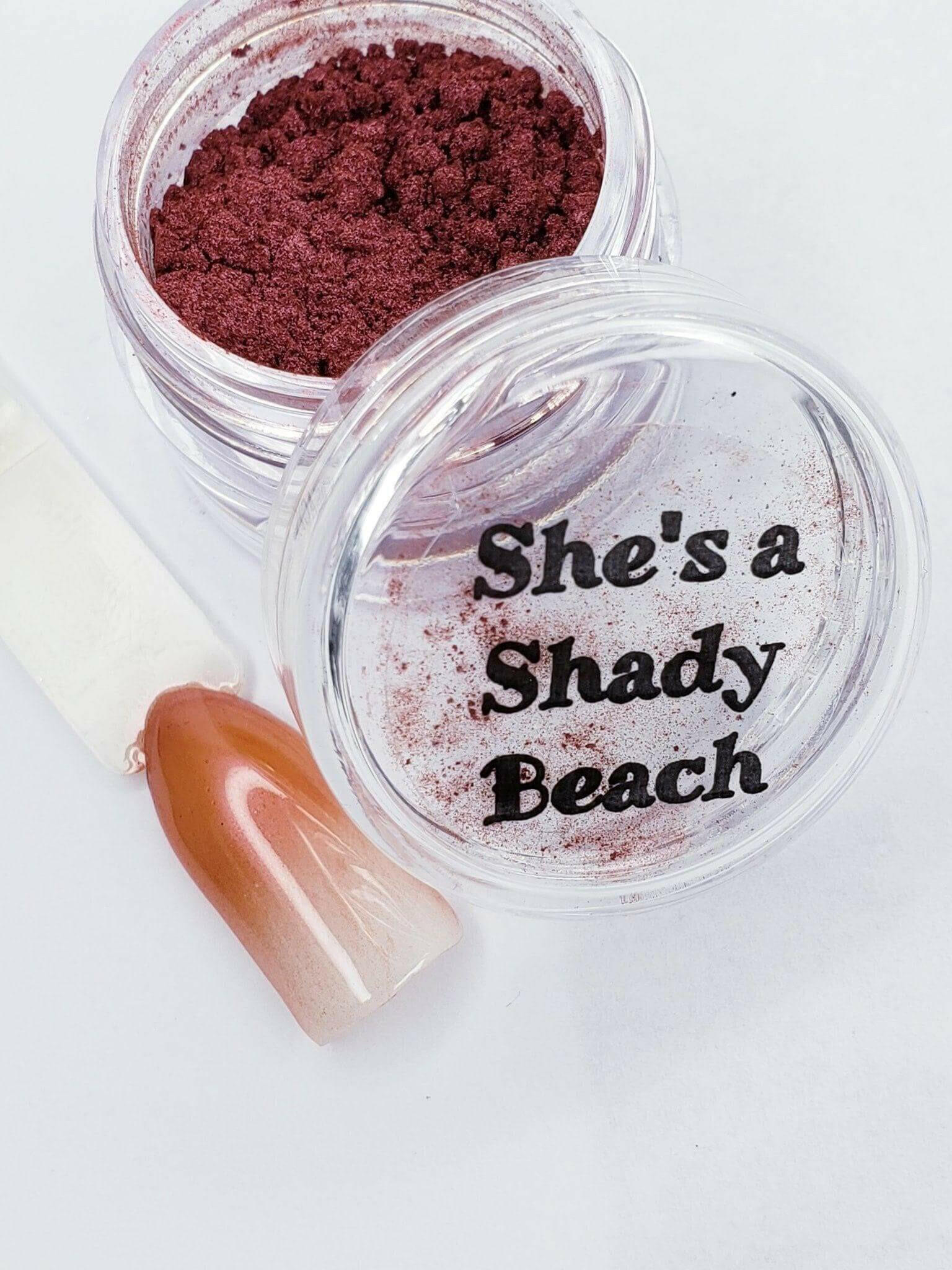 She’s a Shady Beach, Pigment by thePINKchair - thePINKchair.ca - Nail Art - thePINKchair nail studio