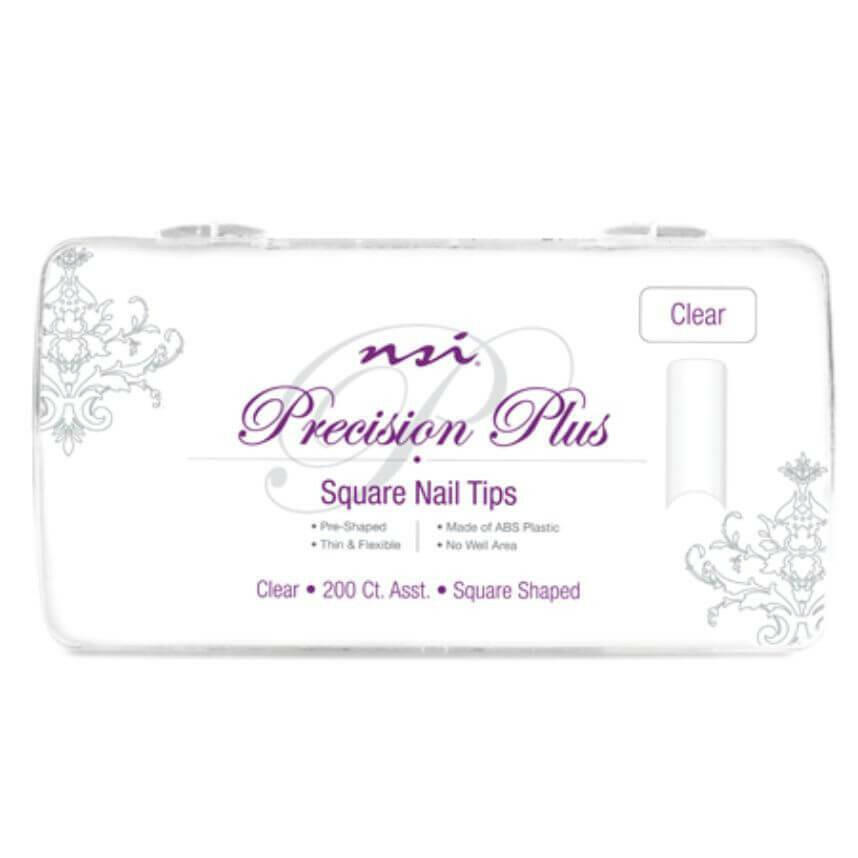 Square Precision Tips (CLEAR/200pcs) by NSI - thePINKchair.ca - Tips - NSI