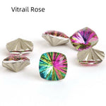 Vitrail Rose, Cushion (8x8mm/6pcs) by thePINKchair - thePINKchair.ca - Rhinestone - thePINKchair nail studio