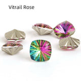 Vitrail Rose, Cushion (8x8mm/6pcs) by thePINKchair - thePINKchair.ca - Rhinestone - thePINKchair nail studio