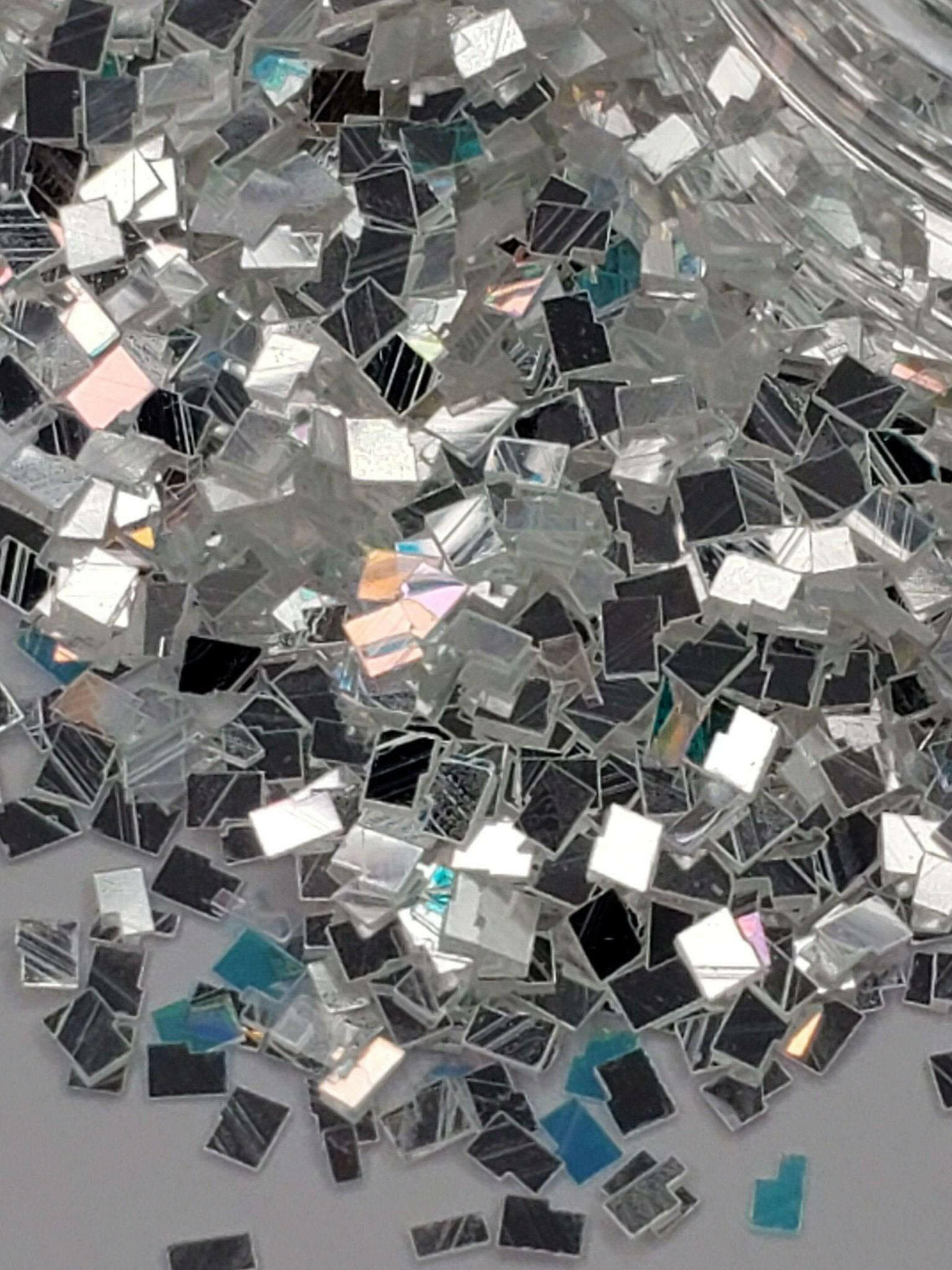 White Chrome 1mm Cube, Glitter (126) - thePINKchair.ca - Glitter - thePINKchair nail studio
