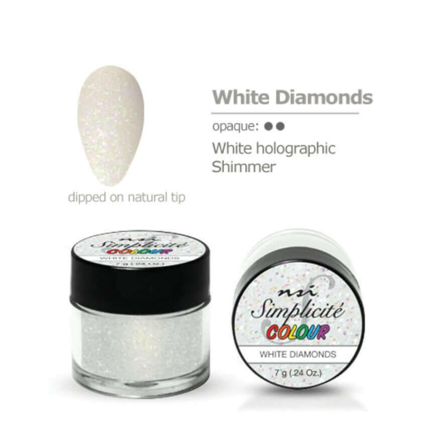 White Diamonds Simplicite PolyDip/Acrylic Colour Powder by NSI - thePINKchair.ca - Acrylic Powder - NSI