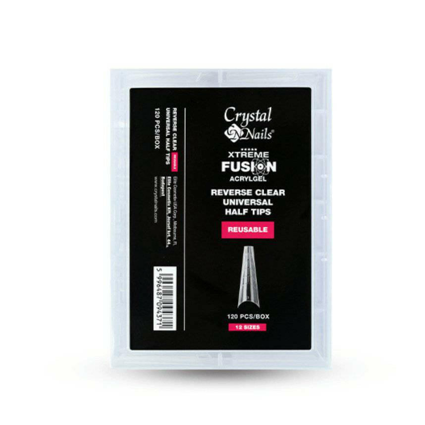 Xtreme Fusion Universal Half Reverse Tip (Clear/120pcs) by Crystal Nails - thePINKchair.ca - Tips - Crystal Nails/Elite Cosmetix USA